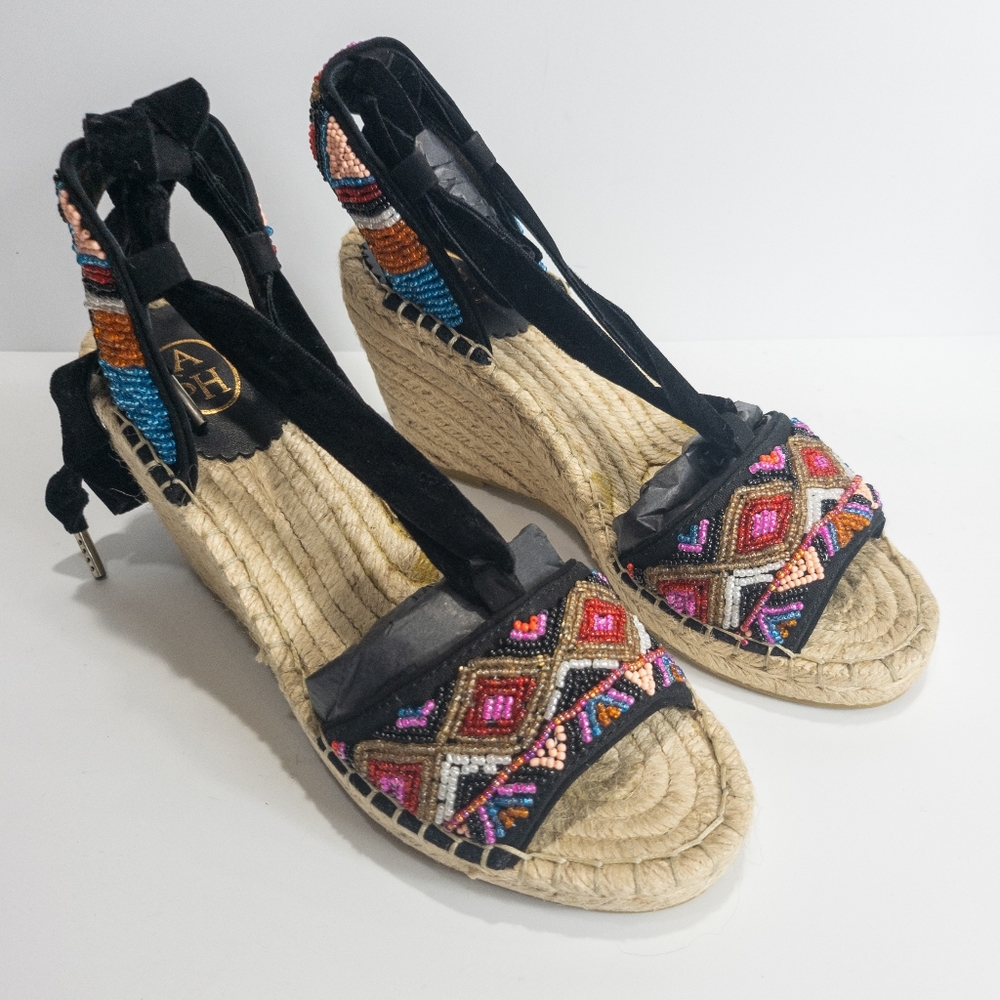 Ash Paola Fabric Open Toe Platform Sandals Black -6 - Picture 5 of 8